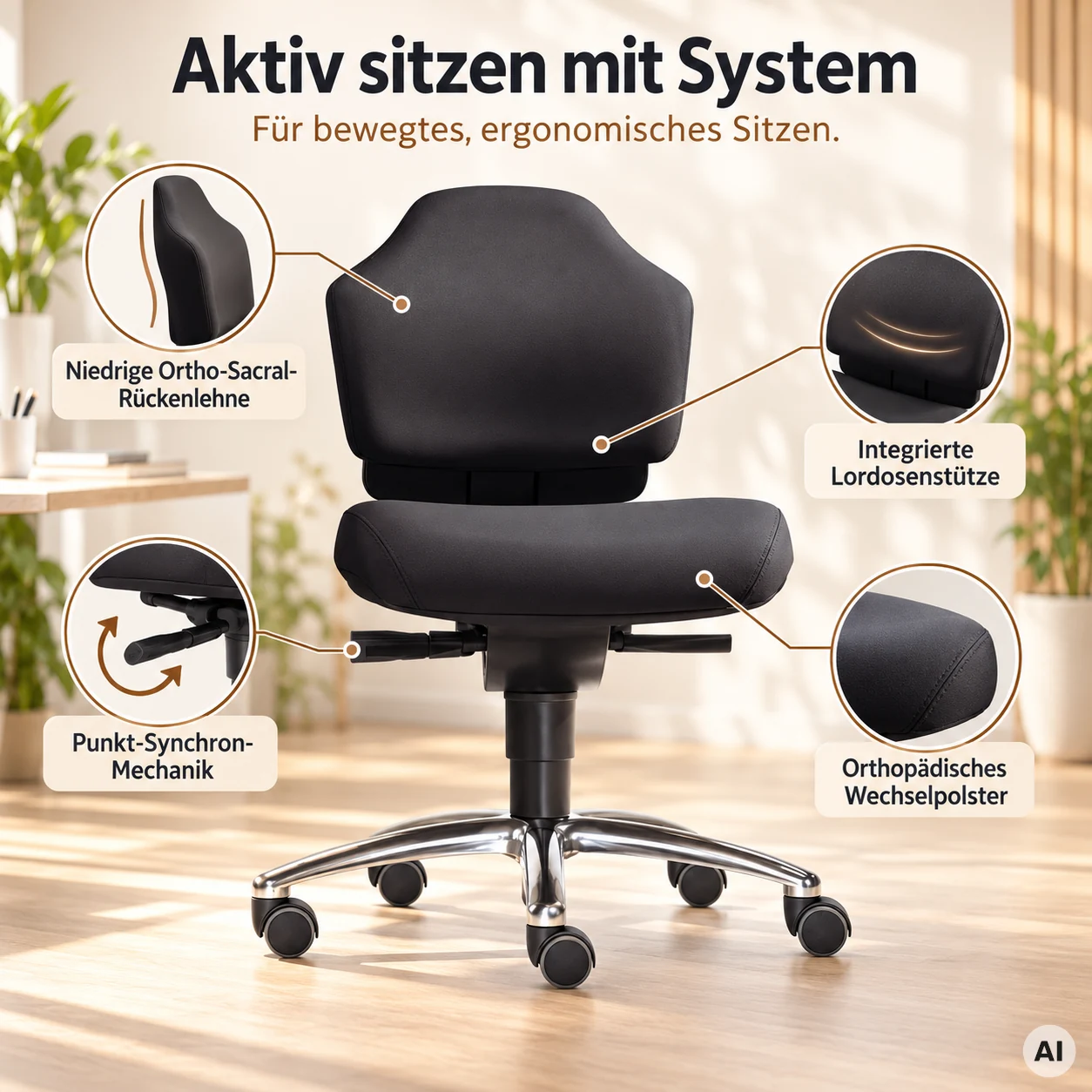 Earth S - Feng Shui Gesundheits-Bürostuhl